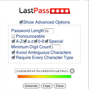 lastpass strong password generator